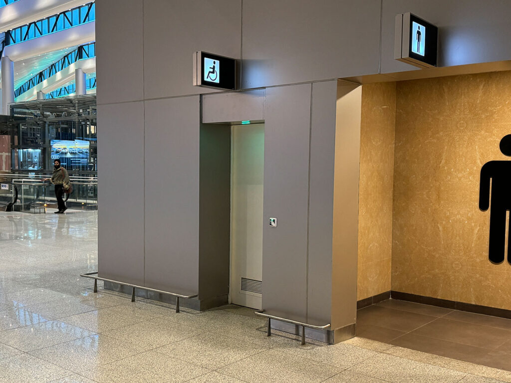 28 Bathroom Doors, Hyderabad International Airport, India