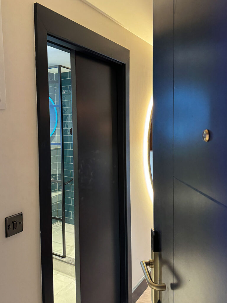 135 Bathroom entrance doors, The Chancery Hotel, Dublin, Ireland